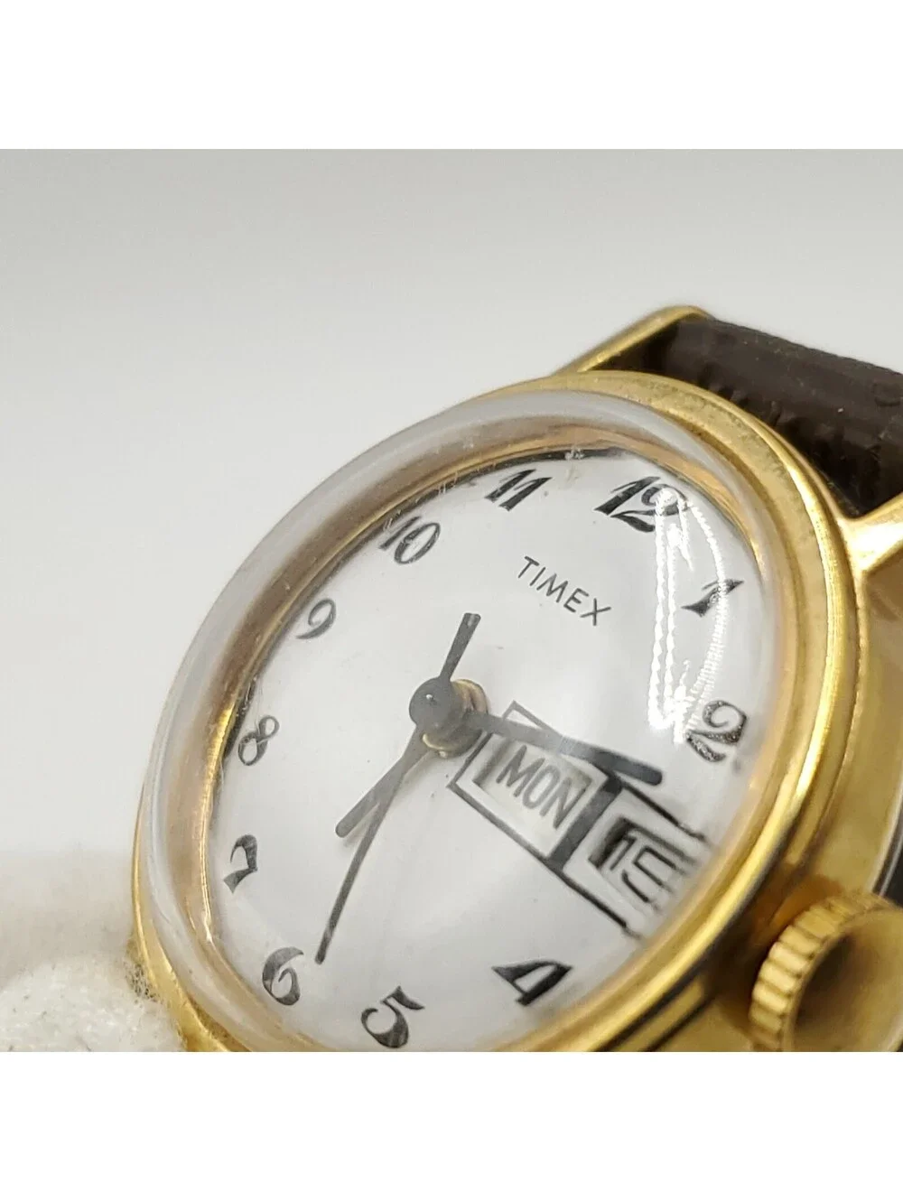 Timex Mechanical White Day/Date Dial Womens Watch 24mm Running